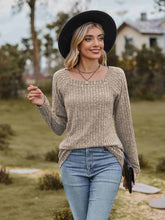 Load image into Gallery viewer, Ribbed Square Neck Long Sleeve Tee
