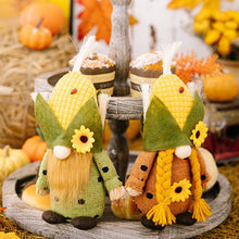 Load image into Gallery viewer, Thanksgiving Harvest Corn Hat Floral Gnome Ornaments
