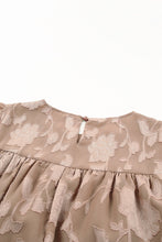 Load image into Gallery viewer, Floral Textured Ruffled Half Sleeve Babydoll Top
