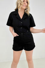 Load image into Gallery viewer, Zenana Woven Cotton Button Front Shirt Romper
