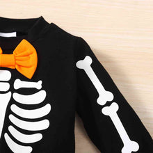 Load image into Gallery viewer, Skeleton Pattern Round Neck Sweatshirt and Bone Pattern Pants Set
