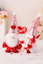 Load image into Gallery viewer, Valentine's Day Sequined Heart Pointed Hat Faceless Gnome
