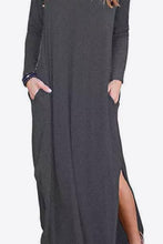 Load image into Gallery viewer, Split Long Sleeve V-Neck Maxi Dress
