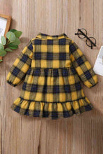 Load image into Gallery viewer, Girls Plaid Ruffled Shirt Dress

