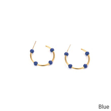 Load image into Gallery viewer, Willow Moon Retro Hand Enamel C-Shaped Hoop Earrings with Box
