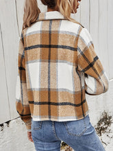 Load image into Gallery viewer, Double Take Plaid Collared Neck Jacket with Breast Pockets
