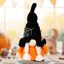 Load image into Gallery viewer, Halloween Decoration Spider Knit Gnome Ornament

