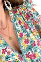 Load image into Gallery viewer, Green Ruffled Lace V Neck Floral Dress
