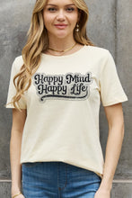 Load image into Gallery viewer, Simply Love Full Size HAPPY MIND HAPPY LIFE Graphic Cotton Tee

