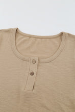 Load image into Gallery viewer, Crewneck Buttons Ribbed Knit Long Sleeve Top
