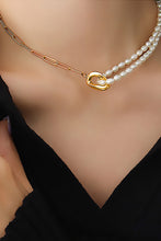 Load image into Gallery viewer, Half Pearl Half Chain Necklace
