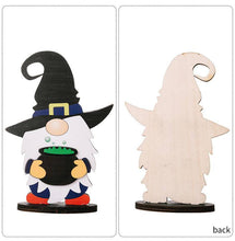 Load image into Gallery viewer, Halloween Decoration Wooden Gnome Ornaments
