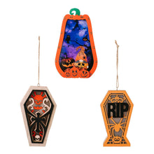 Load image into Gallery viewer, Halloween Decoration Wooden Hanging Ornaments with Light
