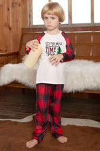 Load image into Gallery viewer, Slogan Graphic Top and Plaid Pants Set

