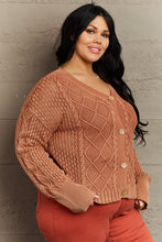 Load image into Gallery viewer, HEYSON Soft Focus Full Size Wash Cable Knit Cardigan
