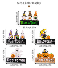 Load image into Gallery viewer, Halloween Decoration Gnome Letters Wooden Ornament
