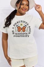 Load image into Gallery viewer, Simply Love Full Size BE A BEAUTIFUL SOUL RADIATE POSITIVITY Graphic Cotton Tee
