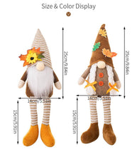 Load image into Gallery viewer, Striped Knit Floral Thanksgiving Harvest Gnome Ornaments
