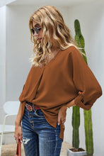 Load image into Gallery viewer, V Neck 3/4 Sleeve High Low Hem Shirt
