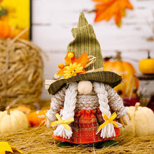 Load image into Gallery viewer, Maple Leaf Plaid Thanksgiving Harvest Gnome Ornaments
