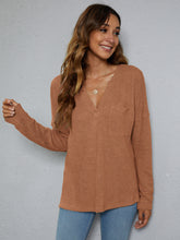 Load image into Gallery viewer, Dropped Shoulder High-Low Waffle-Knit Top
