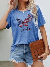 Load image into Gallery viewer, FREEDOM Butterfly Graphic Short Sleeve Tee
