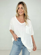 Load image into Gallery viewer, Zenana "Allie" Tri Blend Oversized Front Pocket Boyfriend Tee
