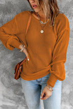 Load image into Gallery viewer, Double Take Tied Balloon Sleeve Round Neck Sweater
