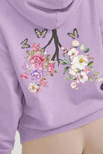 Load image into Gallery viewer, Simply Love Full Size Flower &amp; Butterfly Graphic Hoodie

