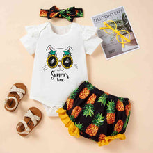 Load image into Gallery viewer, SUMMER TIME Bodysuit and Pineapple Graphic Shorts Set
