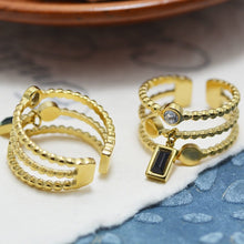 Load image into Gallery viewer, Stainless Steel Green Zirconia Stack Ring
