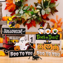 Load image into Gallery viewer, Halloween Decoration Gnome Letters Wooden Ornament
