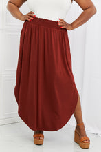 Load image into Gallery viewer, Zenana It's My Time Full Size Side Scoop Scrunch Skirt in Dark Rust
