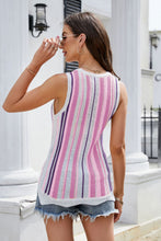 Load image into Gallery viewer, Striped Scalloped Hem Knit Tank
