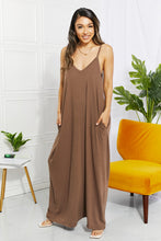 Load image into Gallery viewer, Zenana Full Size Beach Vibes Cami Maxi Dress in Mocha

