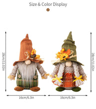 Load image into Gallery viewer, Maple Leaf Plaid Thanksgiving Harvest Gnome Ornaments
