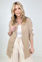 Load image into Gallery viewer, Easel "Twisted Tunic" Solid Button Down Tunic Shirt
