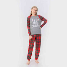 Load image into Gallery viewer, Women MERRY CHRISTMAS Graphic Top and Plaid Pants Set
