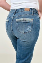 Load image into Gallery viewer, Judy Blue Mid-Rise Destroy &amp; Single Cuff Dad Jean Straight Jeans
