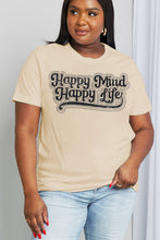 Load image into Gallery viewer, Simply Love Full Size HAPPY MIND HAPPY LIFE Graphic Cotton Tee
