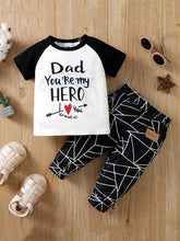Load image into Gallery viewer, Round Neck Raglan Sleeve T-Shirt and Printed Pants Set
