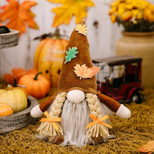 Load image into Gallery viewer, Thanksgiving Harvest Floral Luminous Gnome Ornament

