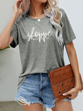 Load image into Gallery viewer, Slogan Graphic Round Neck Short Sleeve Tee
