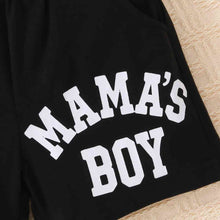 Load image into Gallery viewer, Kids MAMA'S BOY Graphic Short Sleeve Hoodie and Shorts Set
