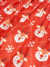 Load image into Gallery viewer, Printed Round Neck Flounce Sleeve Dress
