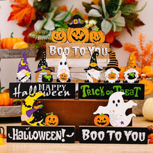 Load image into Gallery viewer, Halloween Decoration Gnome Letters Wooden Ornament
