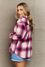 Load image into Gallery viewer, Zenana By The Fireplace Oversized Plaid Shacket in Magenta
