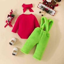 Load image into Gallery viewer, MY FIRST CHRISTMAS Graphic Bodysuit and Overalls Set
