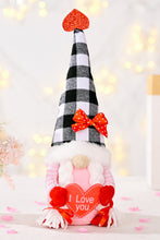 Load image into Gallery viewer, Valentine's Day Plaid Pointed Hat Gnome

