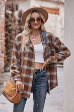 Load image into Gallery viewer, Plaid Dropped Shoulder Hooded Longline Jacket

